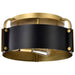 Semi Flush Mount Nuvo 60-7840 Altos 3 Light Semi Flush - 14 Inches - Matte Black and Natural Brass Finish Nuvo