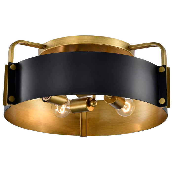 Semi Flush Mount Nuvo 60-7841 Altos 4 Light Semi Flush - Matte Black and Natural Brass Finish Nuvo