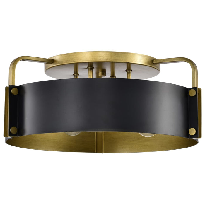Semi Flush Mount Nuvo 60-7841 Altos 4 Light Semi Flush - Matte Black and Natural Brass Finish Nuvo