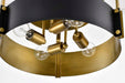Semi Flush Mount Nuvo 60-7841 Altos 4 Light Semi Flush - Matte Black and Natural Brass Finish Nuvo