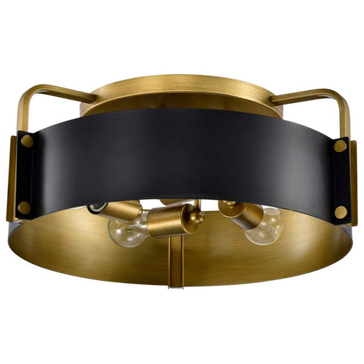 Semi Flush Mount Nuvo 60-7841 Altos 4 Light Semi Flush - Matte Black and Natural Brass Finish Nuvo