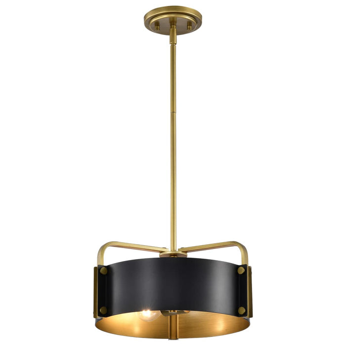 Pendant Nuvo 60-7842 Altos 3 Light Small Pendant - Matte Black and Natural Brass Finish Nuvo