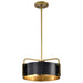 Pendant Nuvo 60-7842 Altos 3 Light Small Pendant - Matte Black and Natural Brass Finish Nuvo