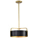 Pendant Nuvo 60-7842 Altos 3 Light Small Pendant - Matte Black and Natural Brass Finish Nuvo