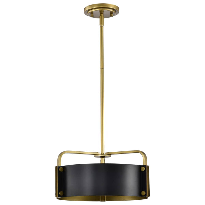 Pendant Nuvo 60-7842 Altos 3 Light Small Pendant - Matte Black and Natural Brass Finish Nuvo