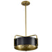 Pendant Nuvo 60-7842 Altos 3 Light Small Pendant - Matte Black and Natural Brass Finish Nuvo