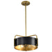 Pendant Nuvo 60-7842 Altos 3 Light Small Pendant - Matte Black and Natural Brass Finish Nuvo