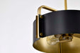 Pendant Nuvo 60-7842 Altos 3 Light Small Pendant - Matte Black and Natural Brass Finish Nuvo