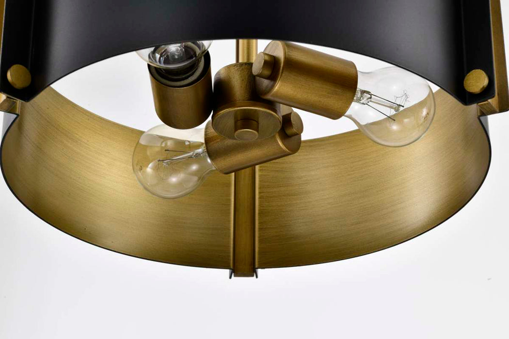 Pendant Nuvo 60-7842 Altos 3 Light Small Pendant - Matte Black and Natural Brass Finish Nuvo