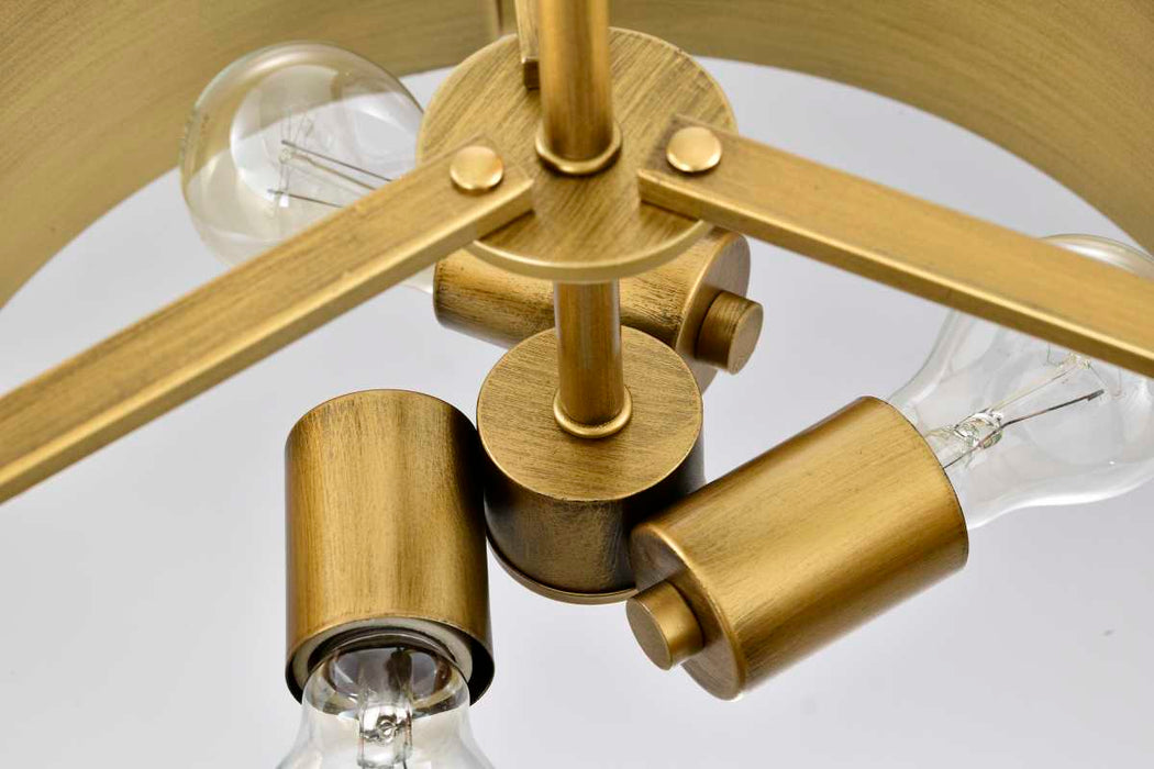 Pendant Nuvo 60-7842 Altos 3 Light Small Pendant - Matte Black and Natural Brass Finish Nuvo