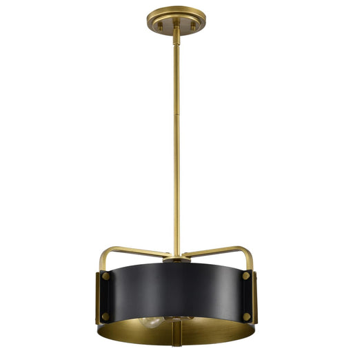 Pendant Nuvo 60-7842 Altos 3 Light Small Pendant - Matte Black and Natural Brass Finish Nuvo