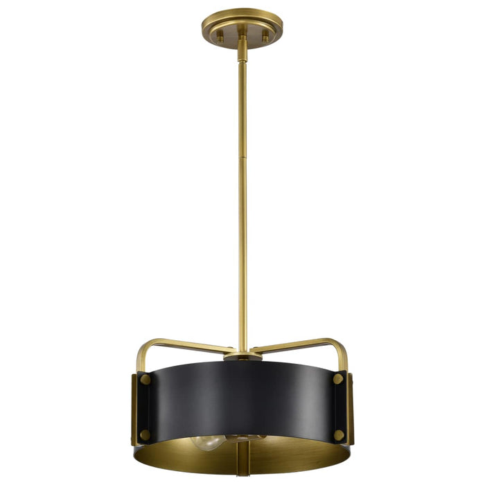 Pendant Nuvo 60-7842 Altos 3 Light Small Pendant - Matte Black and Natural Brass Finish Nuvo