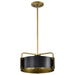 Pendant Nuvo 60-7842 Altos 3 Light Small Pendant - Matte Black and Natural Brass Finish Nuvo