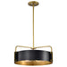 Pendant Nuvo 60-7843 Altos 4 Light Medium Pendant - Matte Black and Natural Brass Finish Nuvo