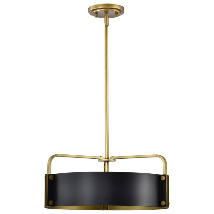 Pendant Nuvo 60-7843 Altos 4 Light Medium Pendant - Matte Black and Natural Brass Finish Nuvo