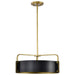 Pendant Nuvo 60-7843 Altos 4 Light Medium Pendant - Matte Black and Natural Brass Finish Nuvo