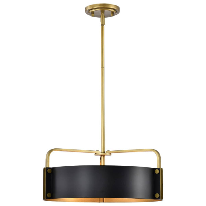 Pendant Nuvo 60-7843 Altos 4 Light Medium Pendant - Matte Black and Natural Brass Finish Nuvo