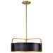 Pendant Nuvo 60-7843 Altos 4 Light Medium Pendant - Matte Black and Natural Brass Finish Nuvo