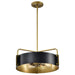 Pendant Nuvo 60-7843 Altos 4 Light Medium Pendant - Matte Black and Natural Brass Finish Nuvo
