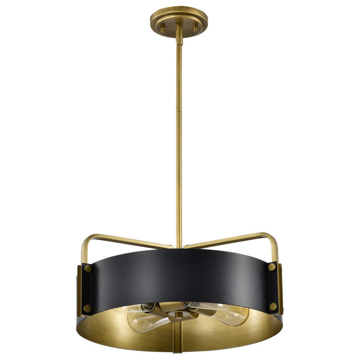 Pendant Nuvo 60-7843 Altos 4 Light Medium Pendant - Matte Black and Natural Brass Finish Nuvo