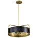 Pendant Nuvo 60-7843 Altos 4 Light Medium Pendant - Matte Black and Natural Brass Finish Nuvo