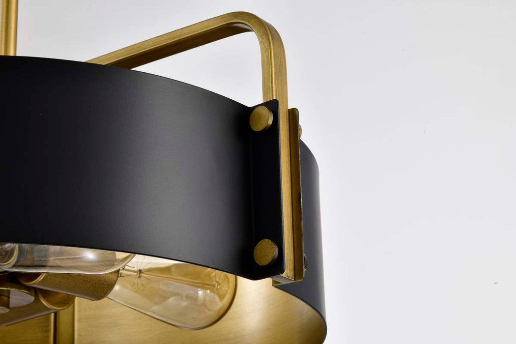 Pendant Nuvo 60-7843 Altos 4 Light Medium Pendant - Matte Black and Natural Brass Finish Nuvo