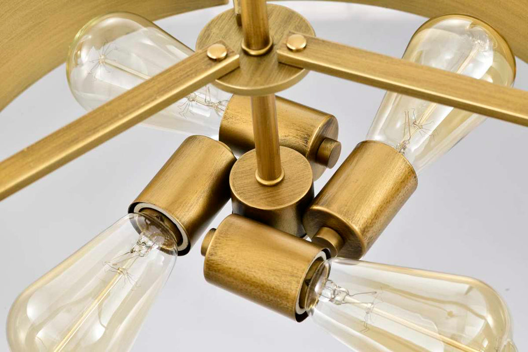 Pendant Nuvo 60-7843 Altos 4 Light Medium Pendant - Matte Black and Natural Brass Finish Nuvo