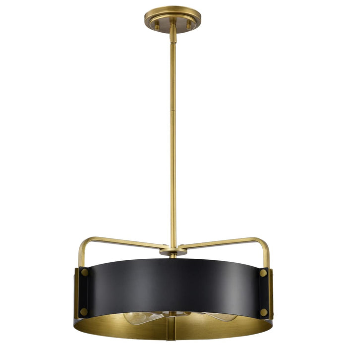 Pendant Nuvo 60-7843 Altos 4 Light Medium Pendant - Matte Black and Natural Brass Finish Nuvo