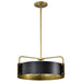 Pendant Nuvo 60-7843 Altos 4 Light Medium Pendant - Matte Black and Natural Brass Finish Nuvo
