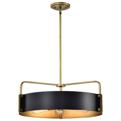 Pendant Nuvo 60-7844 Altos 5 Light Large Pendant - Matte Black and Natural Brass Finish Nuvo