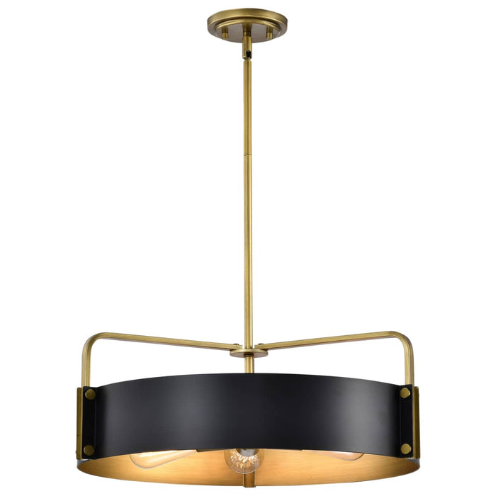 Pendant Nuvo 60-7844 Altos 5 Light Large Pendant - Matte Black and Natural Brass Finish Nuvo