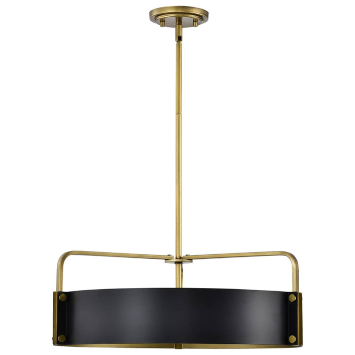 Pendant Nuvo 60-7844 Altos 5 Light Large Pendant - Matte Black and Natural Brass Finish Nuvo