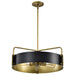 Pendant Nuvo 60-7844 Altos 5 Light Large Pendant - Matte Black and Natural Brass Finish Nuvo
