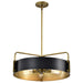 Pendant Nuvo 60-7844 Altos 5 Light Large Pendant - Matte Black and Natural Brass Finish Nuvo