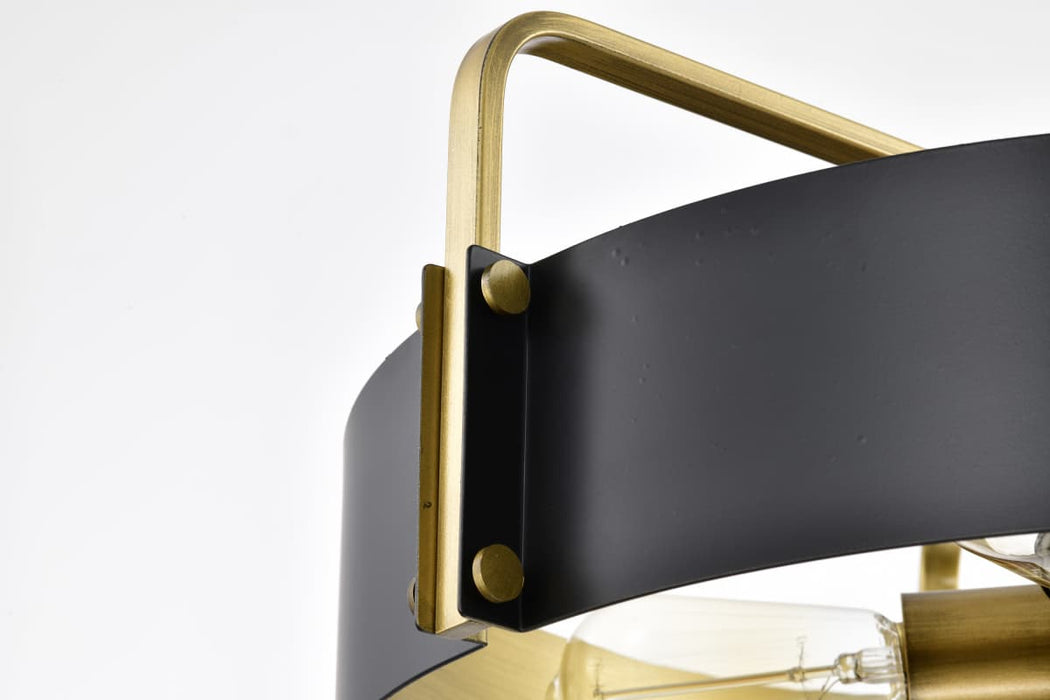 Pendant Nuvo 60-7844 Altos 5 Light Large Pendant - Matte Black and Natural Brass Finish Nuvo