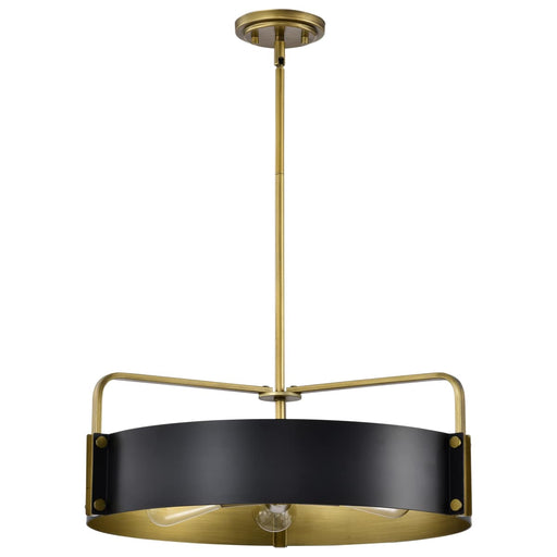 Pendant Nuvo 60-7844 Altos 5 Light Large Pendant - Matte Black and Natural Brass Finish Nuvo