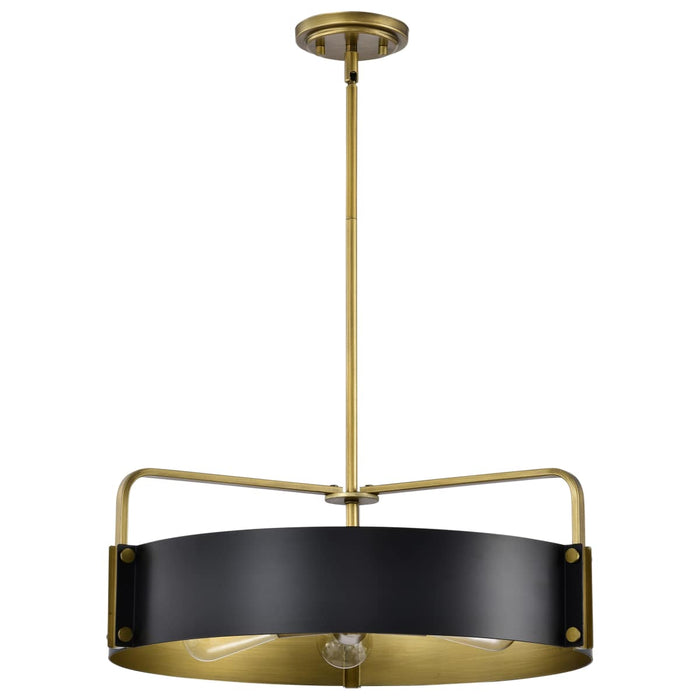Pendant Nuvo 60-7844 Altos 5 Light Large Pendant - Matte Black and Natural Brass Finish Nuvo