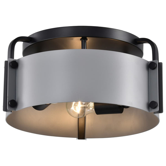 Semi Flush Mount Nuvo 60-7850 Altos 3 Light Semi Flush - 14 Inches - Gray and Matte Black Finish Nuvo