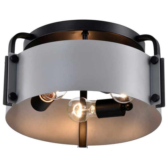 Semi Flush Mount Nuvo 60-7850 Altos 3 Light Semi Flush - 14 Inches - Gray and Matte Black Finish Nuvo