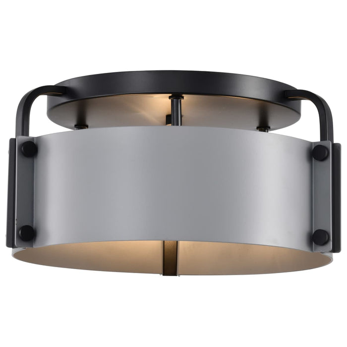 Semi Flush Mount Nuvo 60-7850 Altos 3 Light Semi Flush - 14 Inches - Gray and Matte Black Finish Nuvo