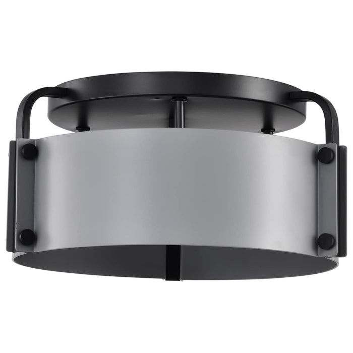 Semi Flush Mount Nuvo 60-7850 Altos 3 Light Semi Flush - 14 Inches - Gray and Matte Black Finish Nuvo