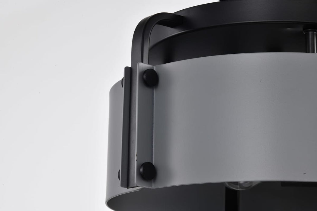 Semi Flush Mount Nuvo 60-7850 Altos 3 Light Semi Flush - 14 Inches - Gray and Matte Black Finish Nuvo
