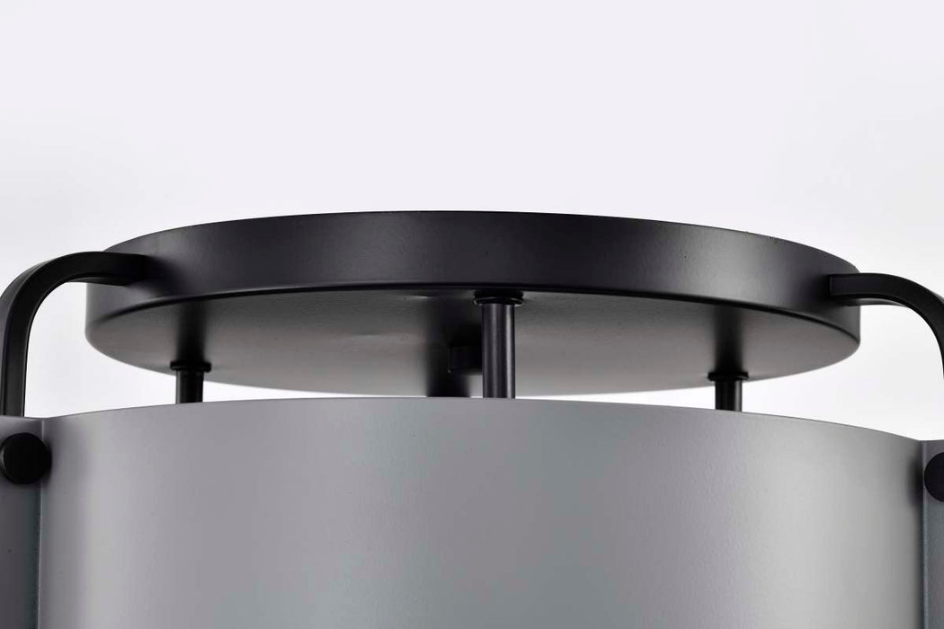 Semi Flush Mount Nuvo 60-7850 Altos 3 Light Semi Flush - 14 Inches - Gray and Matte Black Finish Nuvo