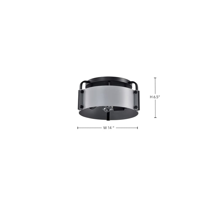 Semi Flush Mount Nuvo 60-7850 Altos 3 Light Semi Flush - 14 Inches - Gray and Matte Black Finish Nuvo