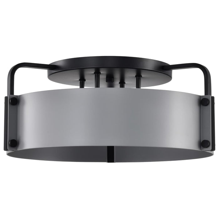 Semi Flush Mount Nuvo 60-7851 Altos 4 Light Semi Flush - 18 Inches - Gray and Matte Black Finish Nuvo
