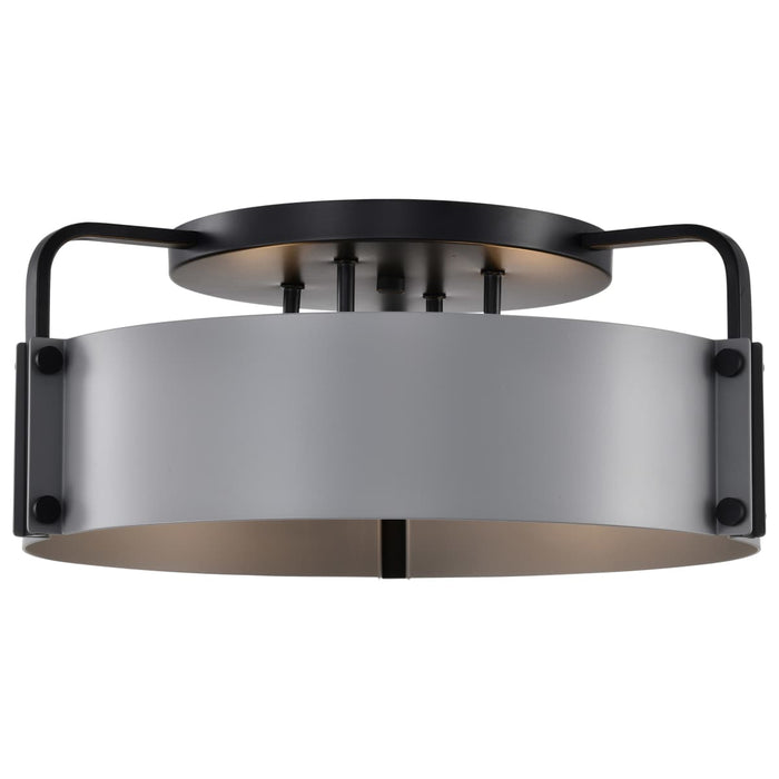 Semi Flush Mount Nuvo 60-7851 Altos 4 Light Semi Flush - 18 Inches - Gray and Matte Black Finish Nuvo