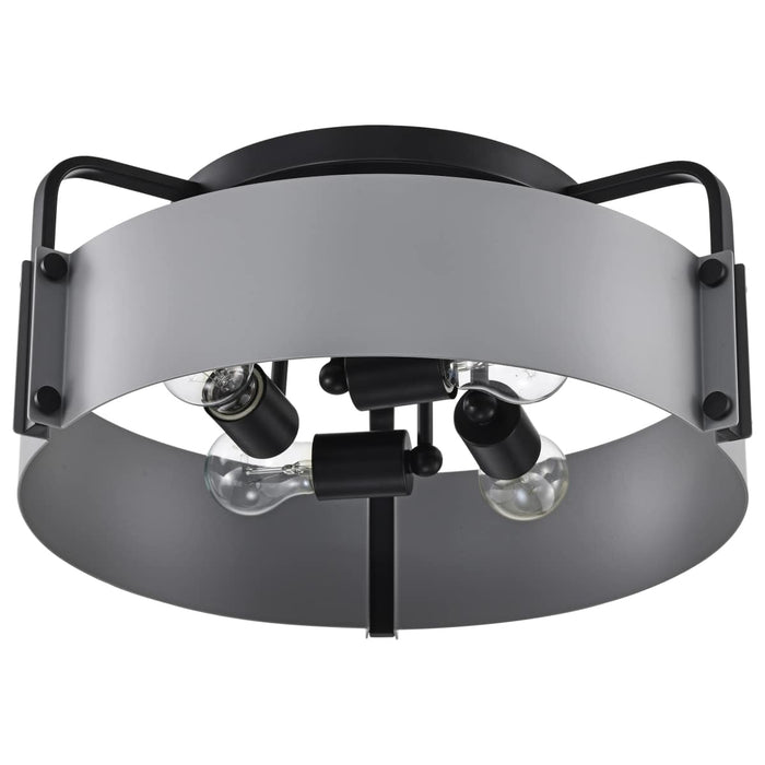 Semi Flush Mount Nuvo 60-7851 Altos 4 Light Semi Flush - 18 Inches - Gray and Matte Black Finish Nuvo