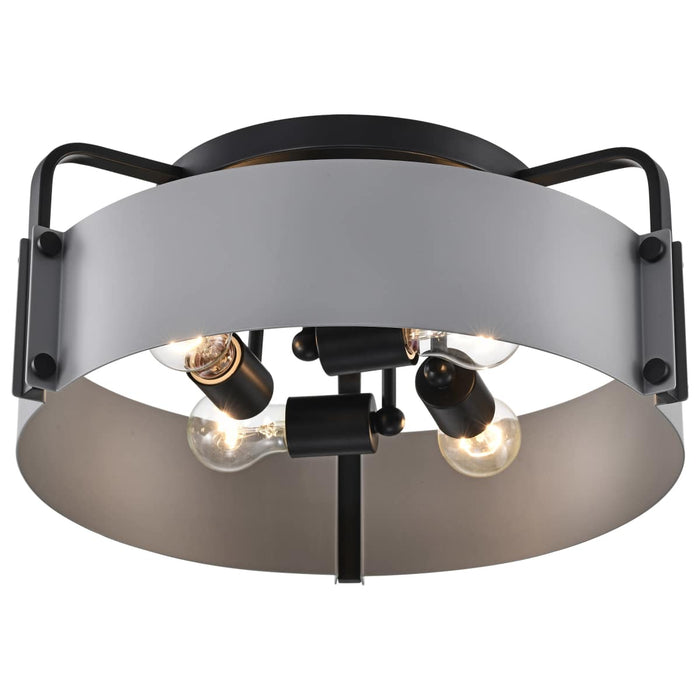 Semi Flush Mount Nuvo 60-7851 Altos 4 Light Semi Flush - 18 Inches - Gray and Matte Black Finish Nuvo