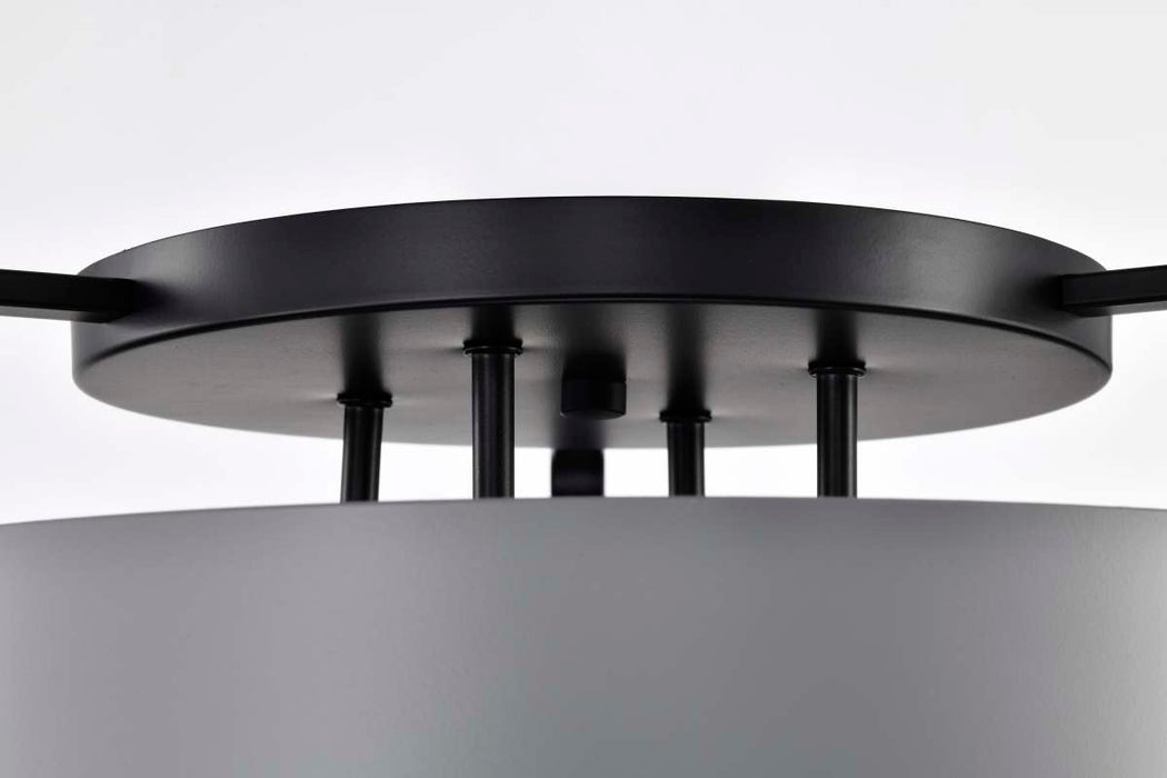 Semi Flush Mount Nuvo 60-7851 Altos 4 Light Semi Flush - 18 Inches - Gray and Matte Black Finish Nuvo