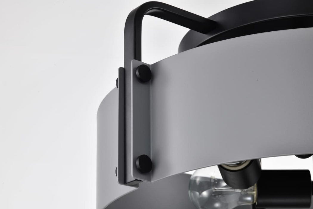 Semi Flush Mount Nuvo 60-7851 Altos 4 Light Semi Flush - 18 Inches - Gray and Matte Black Finish Nuvo